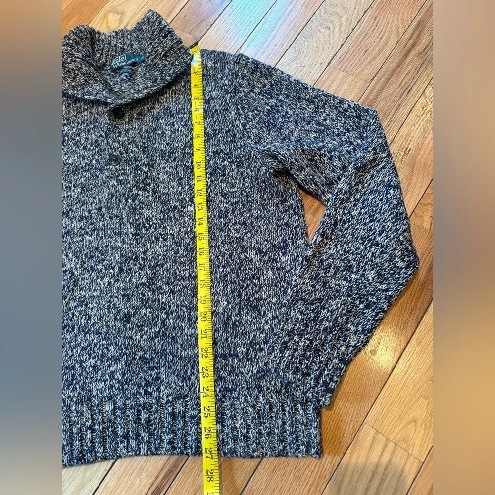 VTG Polo Ralph Lauren Men’s Size XL Chunky Knit Button Neck Pullover Sweater